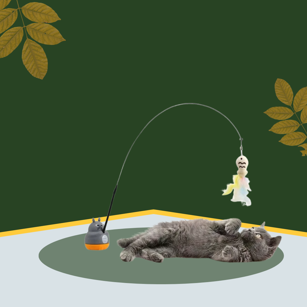 Cat Feather Fishing Toy (Steel Wire Pole)