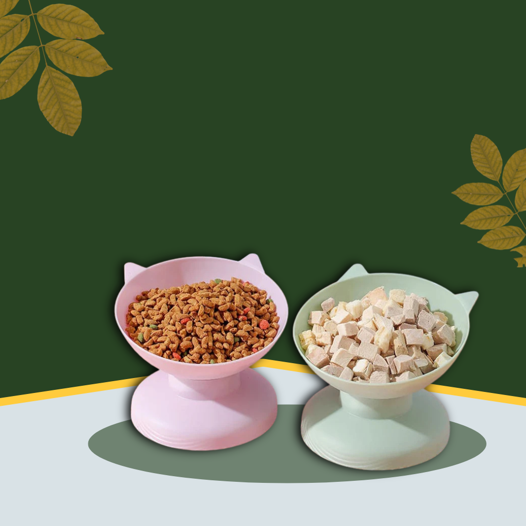 Elevated Pet Food Bowl with Neck Guard