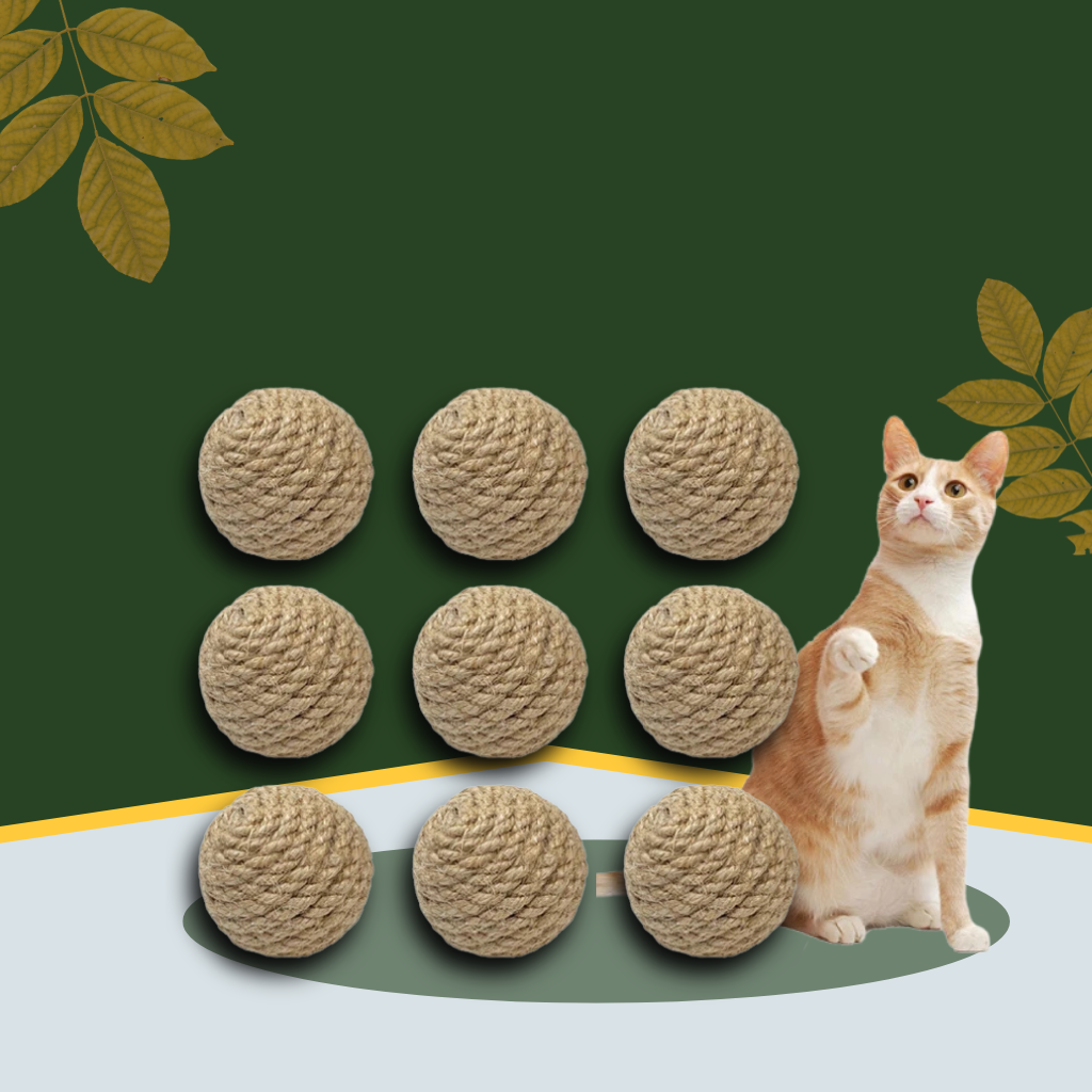 5PCS Sisal Cat Sounding Balls