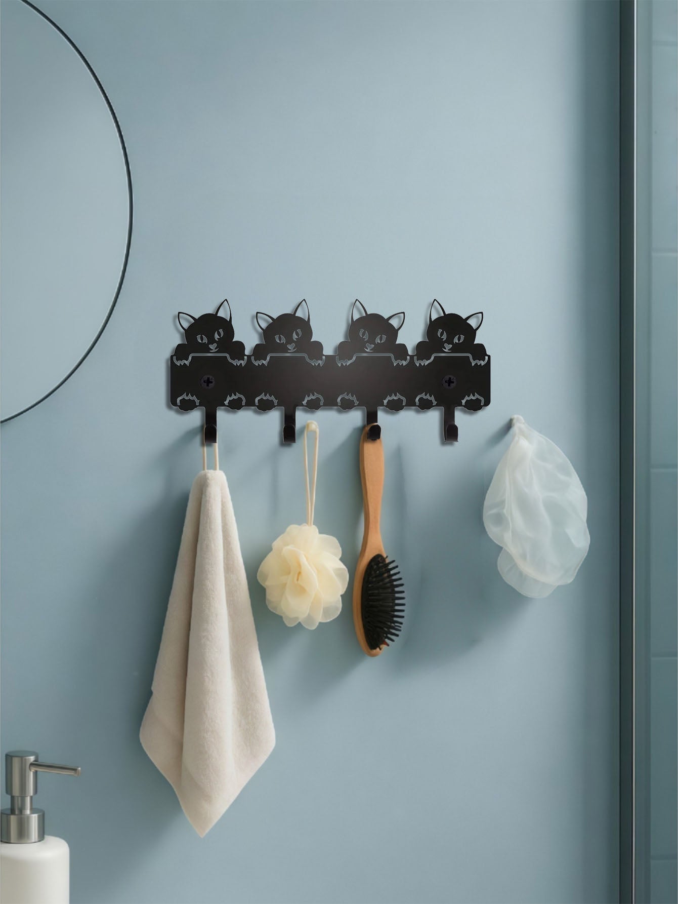 Cat Metal Keychain - Cute Wall Mounted Key Holder