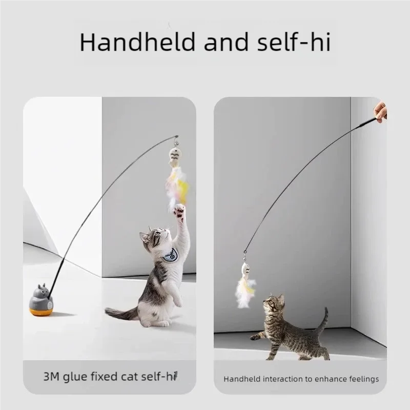 Cat Feather Fishing Toy (Steel Wire Pole)