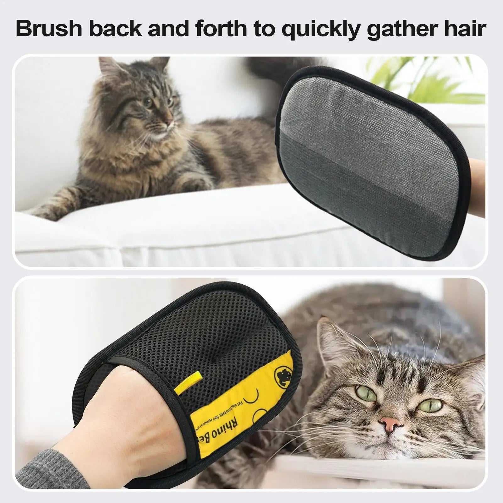 2pcs Cat Grooming Gloves Pet Hair Remover