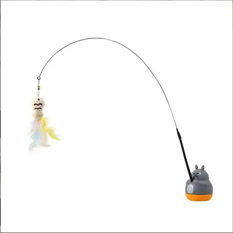 Cat Feather Fishing Toy (Steel Wire Pole)
