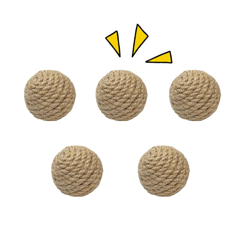 5PCS Sisal Cat Sounding Balls