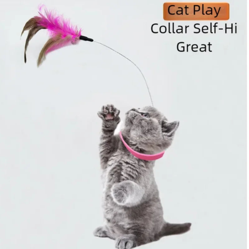 Cat Feather Fishing Toy (Steel Wire Pole)