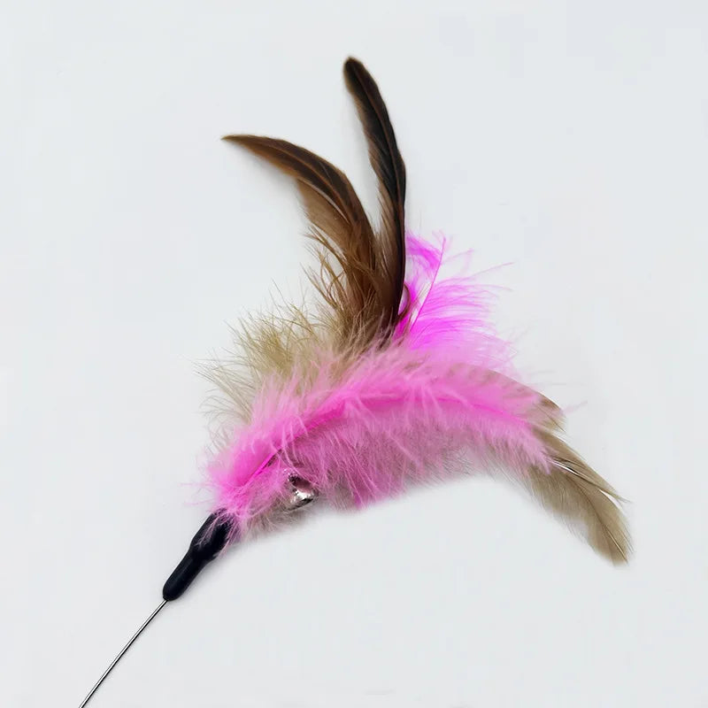 Cat Feather Fishing Toy (Steel Wire Pole)