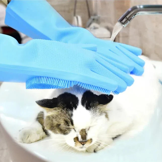 Silicone Cat Bathing Glove
