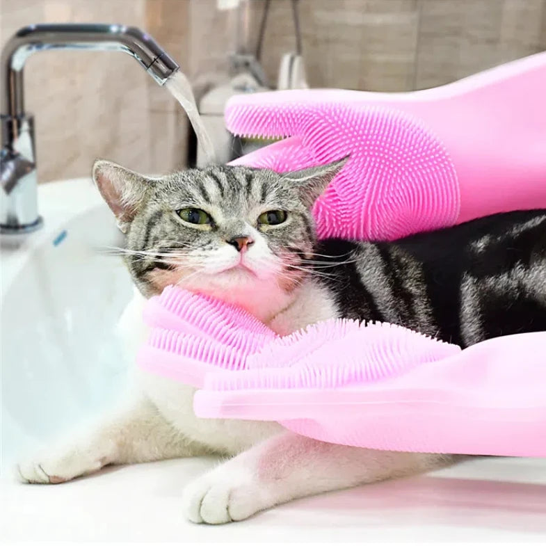 Silicone Cat Bathing Glove