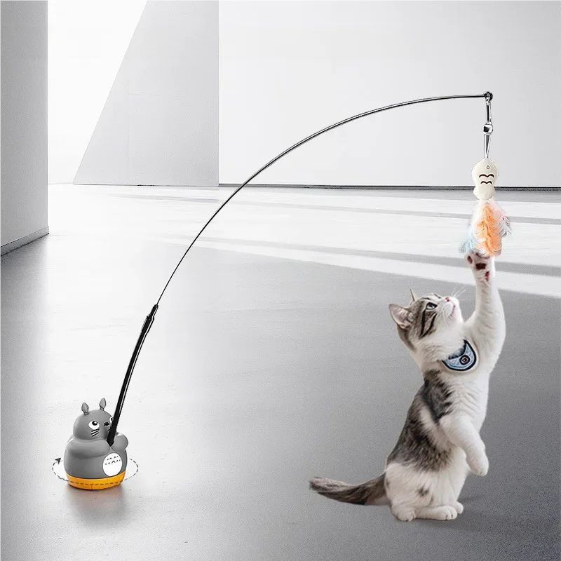 Cat Feather Fishing Toy (Steel Wire Pole)