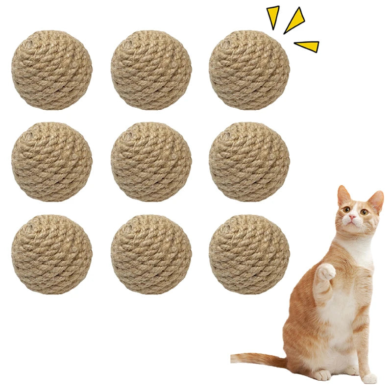 5PCS Sisal Cat Sounding Balls