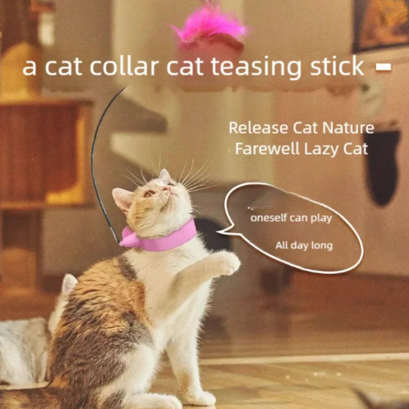 Cat Feather Fishing Toy (Steel Wire Pole)
