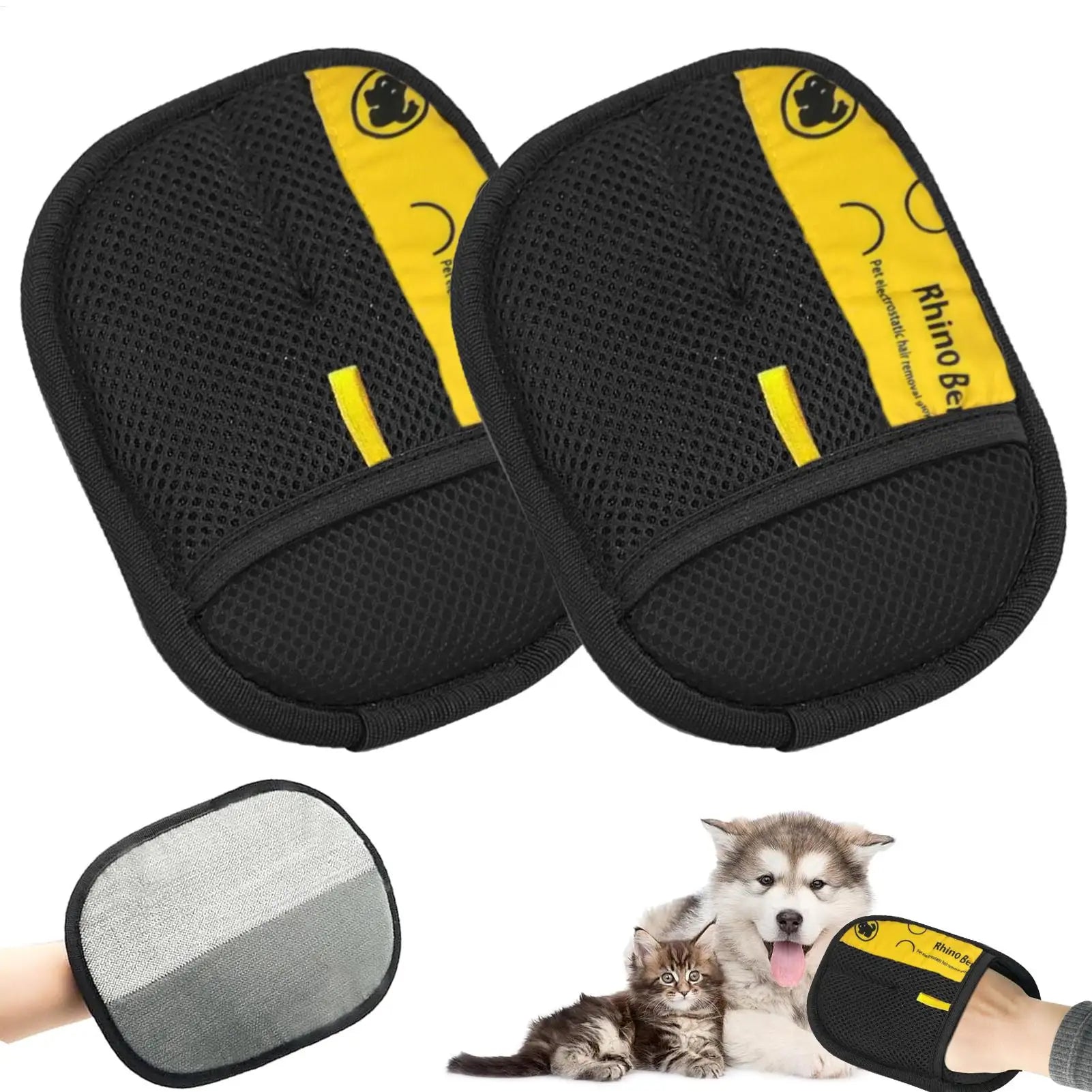 2pcs Cat Grooming Gloves Pet Hair Remover