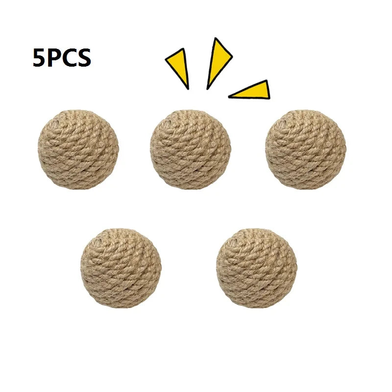 5PCS Sisal Cat Sounding Balls