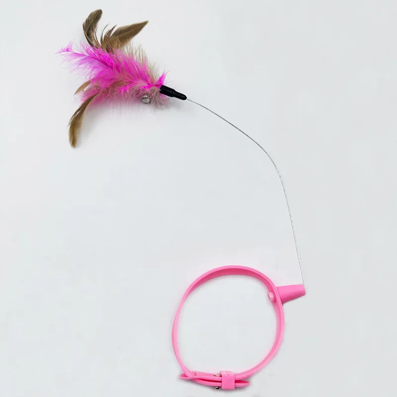 Cat Feather Fishing Toy (Steel Wire Pole)