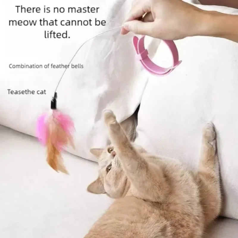 Cat Feather Fishing Toy (Steel Wire Pole)