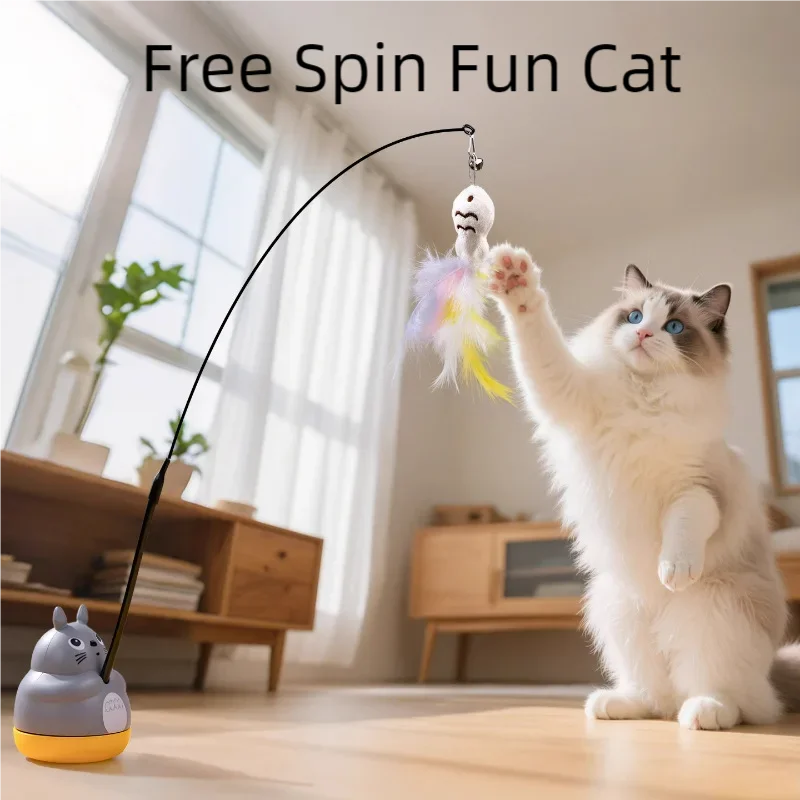 Cat Feather Fishing Toy (Steel Wire Pole)