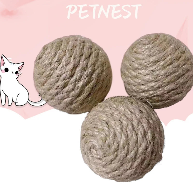 5PCS Sisal Cat Sounding Balls