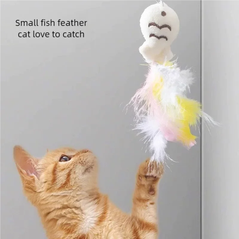 Cat Feather Fishing Toy (Steel Wire Pole)