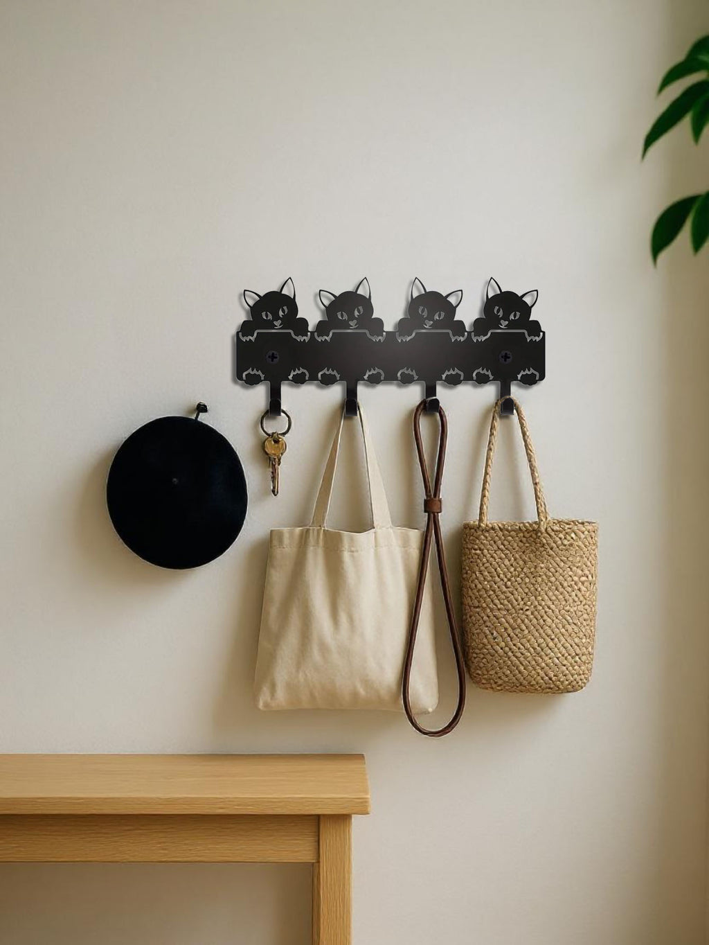 Cat Metal Keychain - Cute Wall Mounted Key Holder